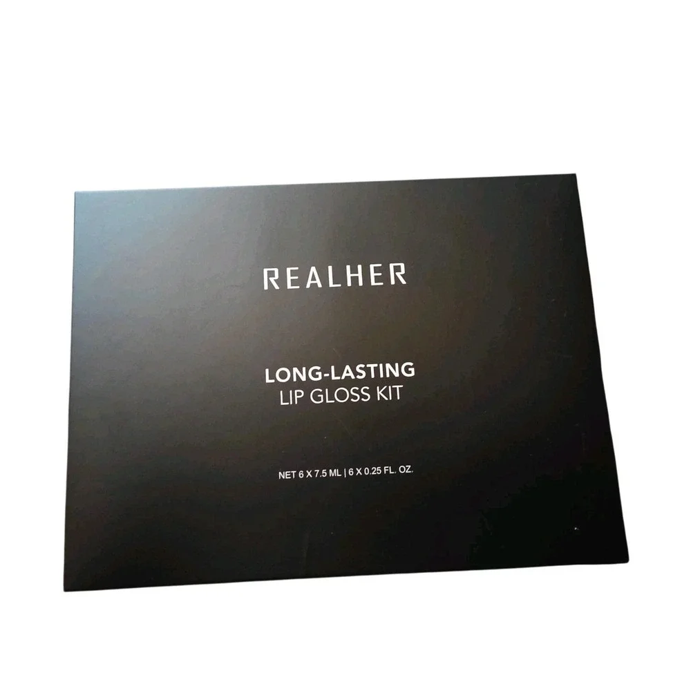 REALHER Long-Lasting Lip Gloss Kit 6 Piece Set Nudes Pinks Reds New in Box